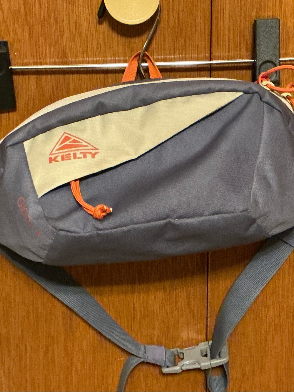 Kelty Navy and Cream Belt Bag with Orange Accents